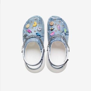 Women SZA Denim Croc Platform Clogs
